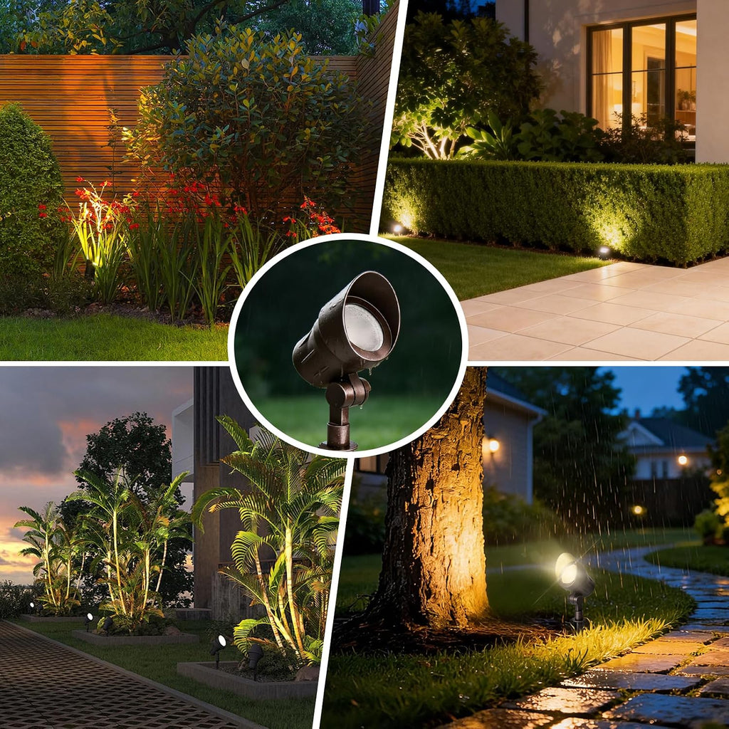 Low Voltage Landscape Lights, 2700/3000/4000K Selectable, 4W 12V Aluminum Landscape Spotlights, CRI 90, IP65, Outdoor Landscape Lighting for Yard, Garden, Tree, Lawn, ETL/FCC Listed, 8PK