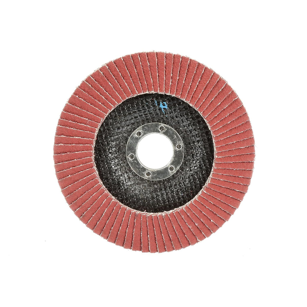 3M Cubitron II Flap Disc 969F, 80+, T29, 5 in x 7/8 in, Pack of 10, Polyester Backing, Heavy Grinding, Edge Deburring, Aggressive Weld Removal and Beveling
