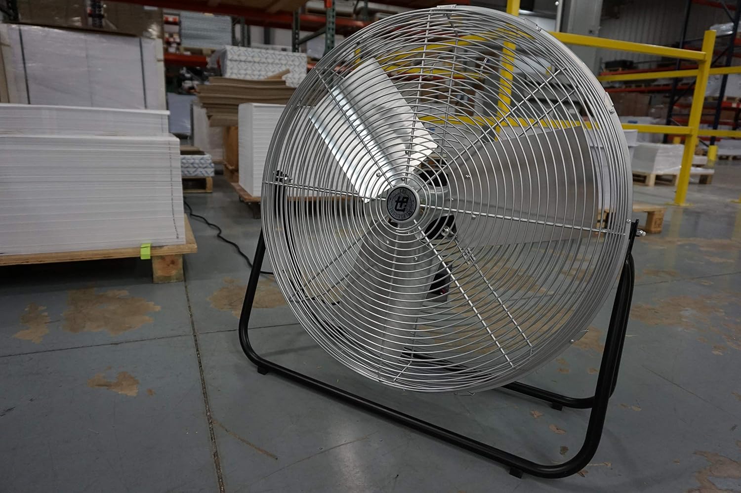 TPI Corporation F24-TE 24' Heavy Duty Floor Fan — 3 Speed Industrial Workstation Shop Fan — Commercial Grade Air Circulation Fan — 120v Single Phase