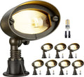 Gardenreet LED Wall Wash Lights - Landscaping Brass Low Voltage Flood Lights, 12V Hardwired Waterproof Outdoor, Wide Angle Lighting for Yard Wall House with 2700K 3W 270LM Replaceable G4 Bulb 8 Pack