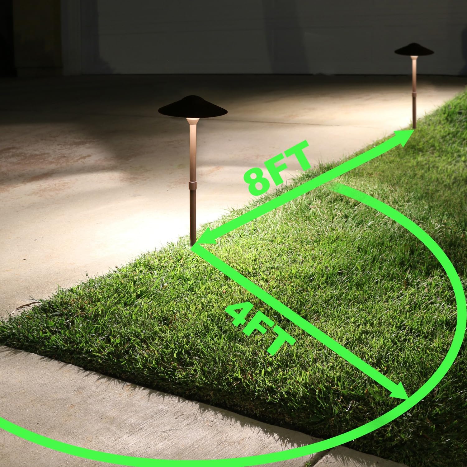 Lumina Lighting® 4W Landscape Lighting 12V Landscape Lights Low Voltage Landscape Path Lights Warm White Waterproof Outdoor Replaceable G4 LED Bulb for Garden Pathway Lawn Yard (Bronze) (8-Pack)