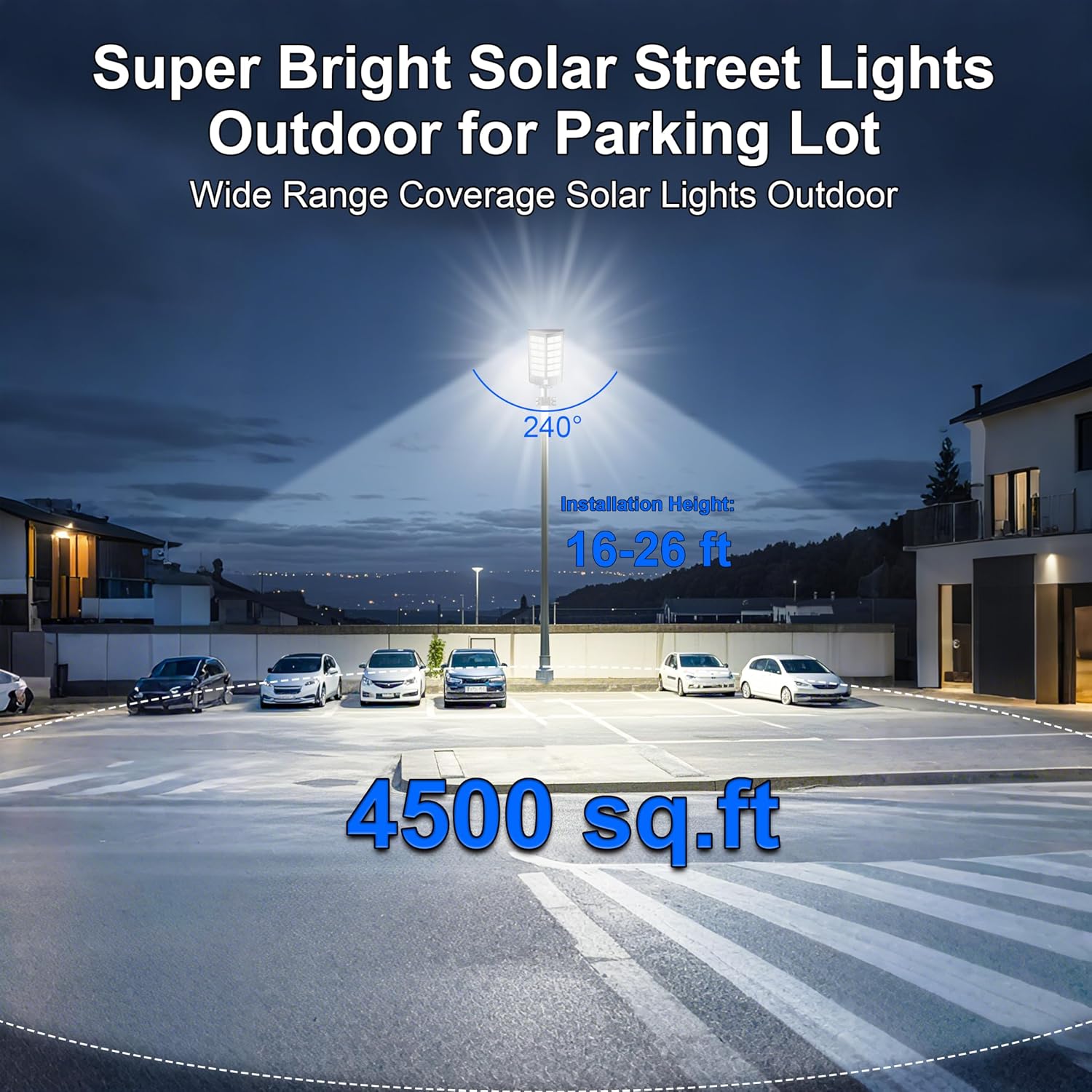 loyoele 9000W Solar Street Lights Outdoor 120000LM, Commercial Parking Lot Light 7000K, Solar Flood Outdoor Lights IP67 Waterproof with Motion Sensor for Road, Garden, Basketball Courts