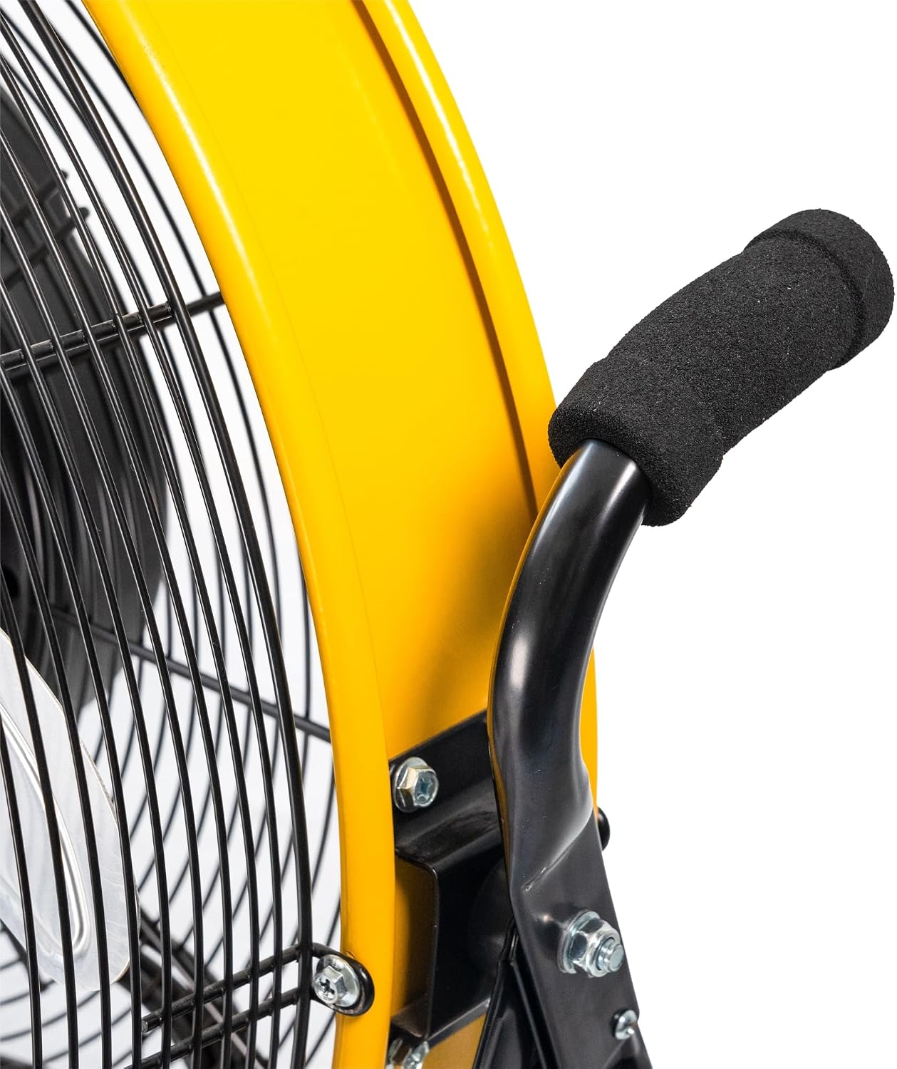 iLiving 24 Inch 3-Speed Orbital Internal Oscillating High Velocity Barrel Floor Fan for Office, Auto Shop, Garage, Workshop, Warehouse, 7800 CFM, Yellow