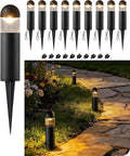 EDISHINE Low Voltage Landscape Lighting, 12V 3W 3000K Landscape Pathway Lights, Glass Aluminum Outdoor Pathway Lights Wired, Waterproof for Garden Yard Driveway, 50,000Hrs, CRI 80, Black, 10 Pack