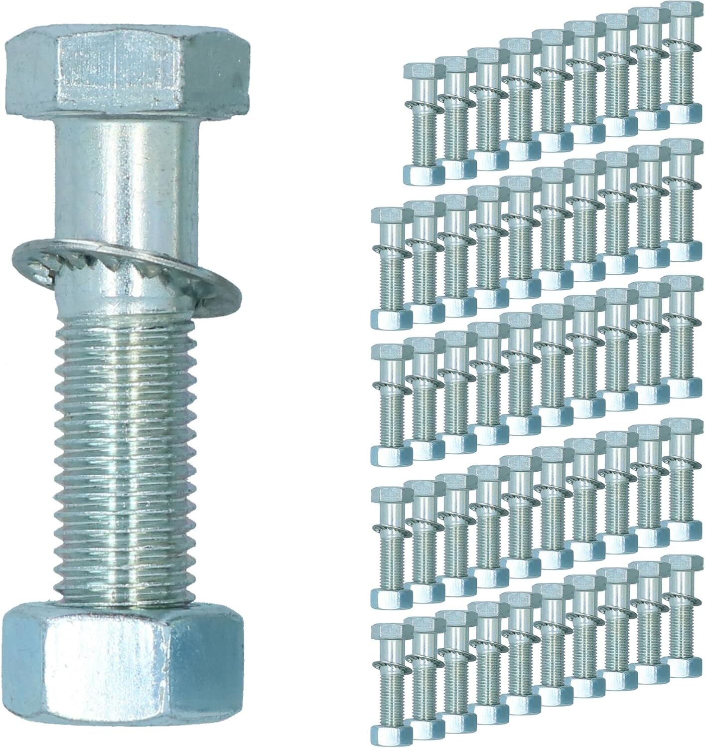 AB Tools M16 (16mm) x 65mm High Tensile Tow Bar Ball Fixing Bolts Washers + Nuts 50 Pack
