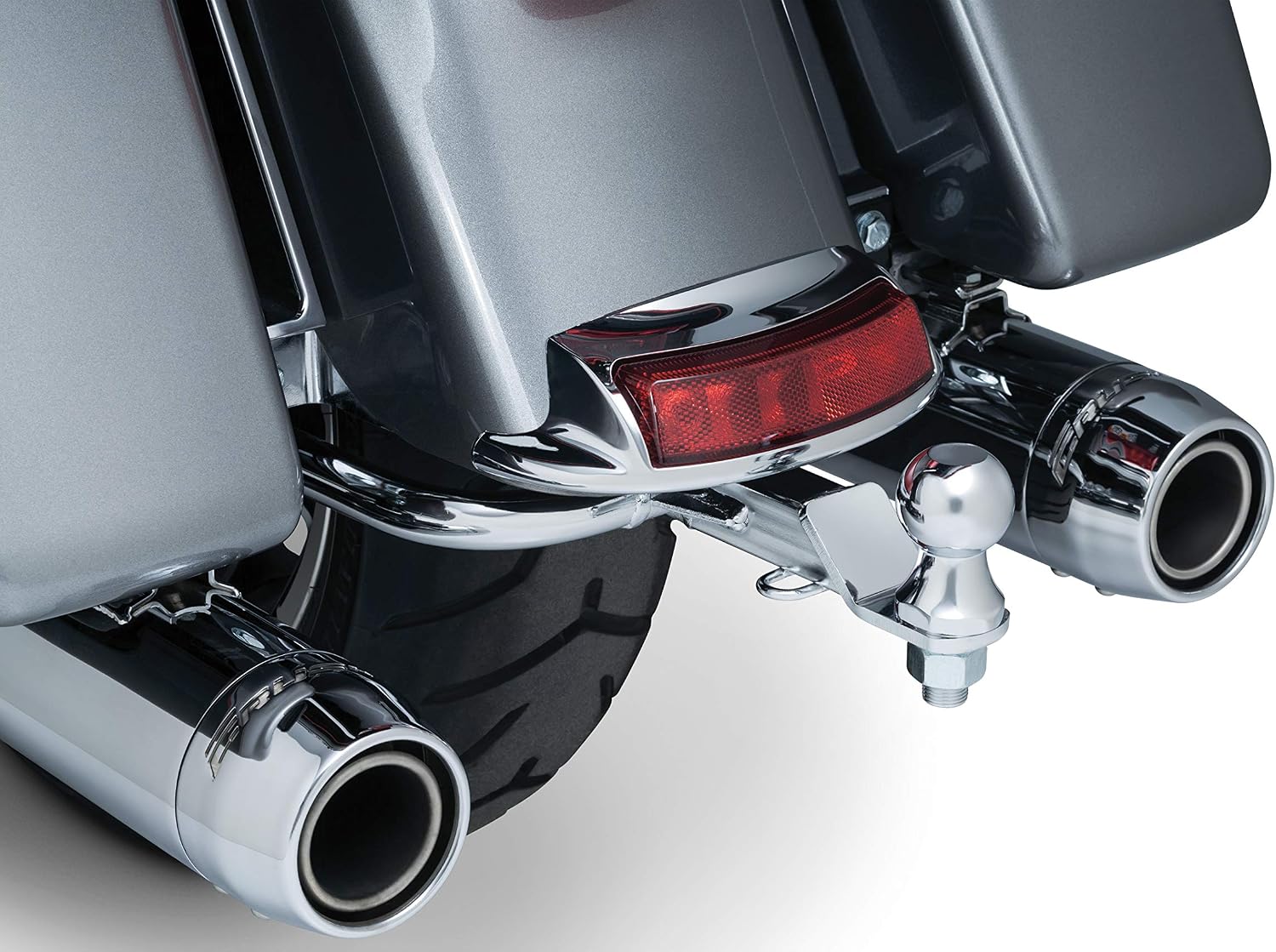 Kuryakyn 7657 Motorcycle Accessory: Receiver Hitch with 1-7/8' Diameter Trailer Hitch Ball for 2014-19 Harley-Davidson Touring Motorcycles, Black/Chrome