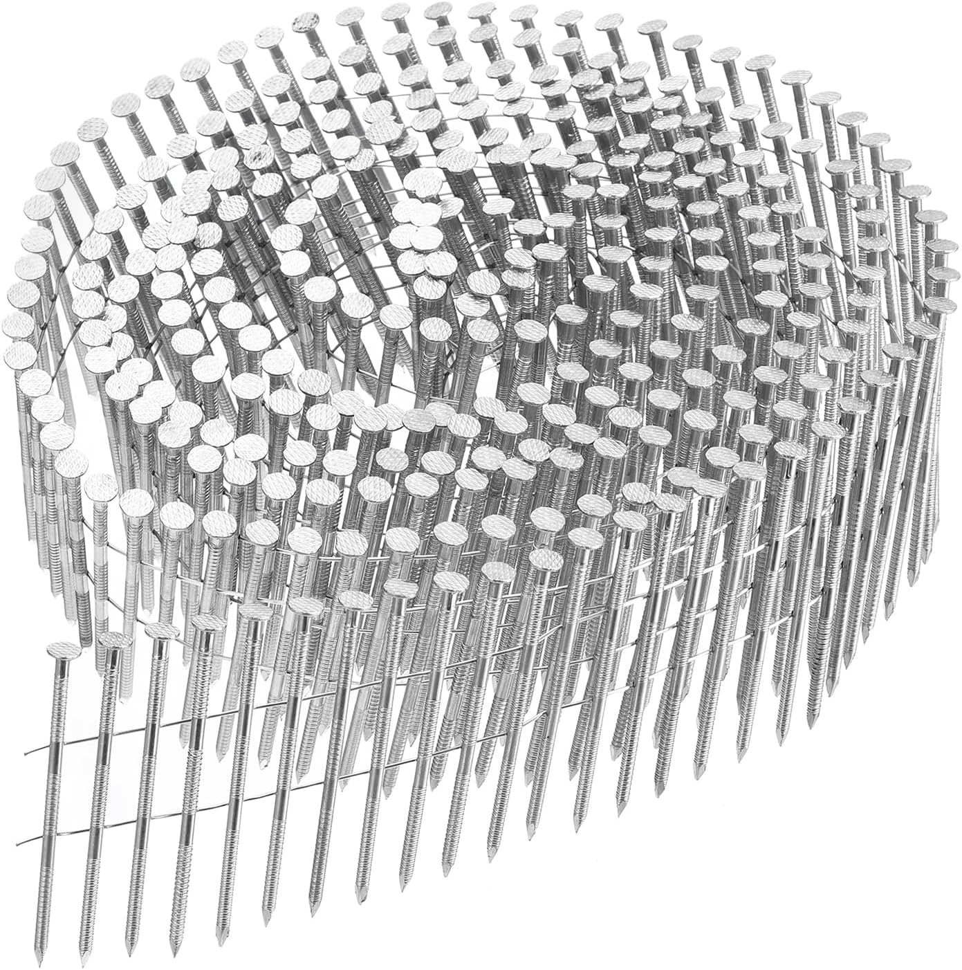uxcell 3600 Count Siding Nails 2-1/2'x0.09' 15-Degree 304 Stainless Steel Ring Shank Full Round Head Collated Wire Coil for Lath and Sheathing Materials