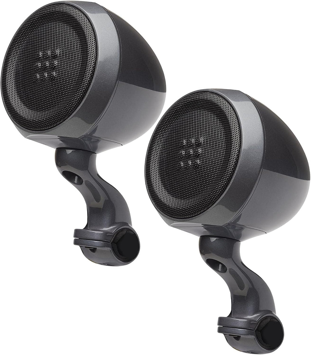 PowerBass XL-PS200-2.75' Amplified Bluetooth Speaker Pods with XL-PS2CLAMP Universal C-Clamp that Fits 1.25' - 2.0' bar