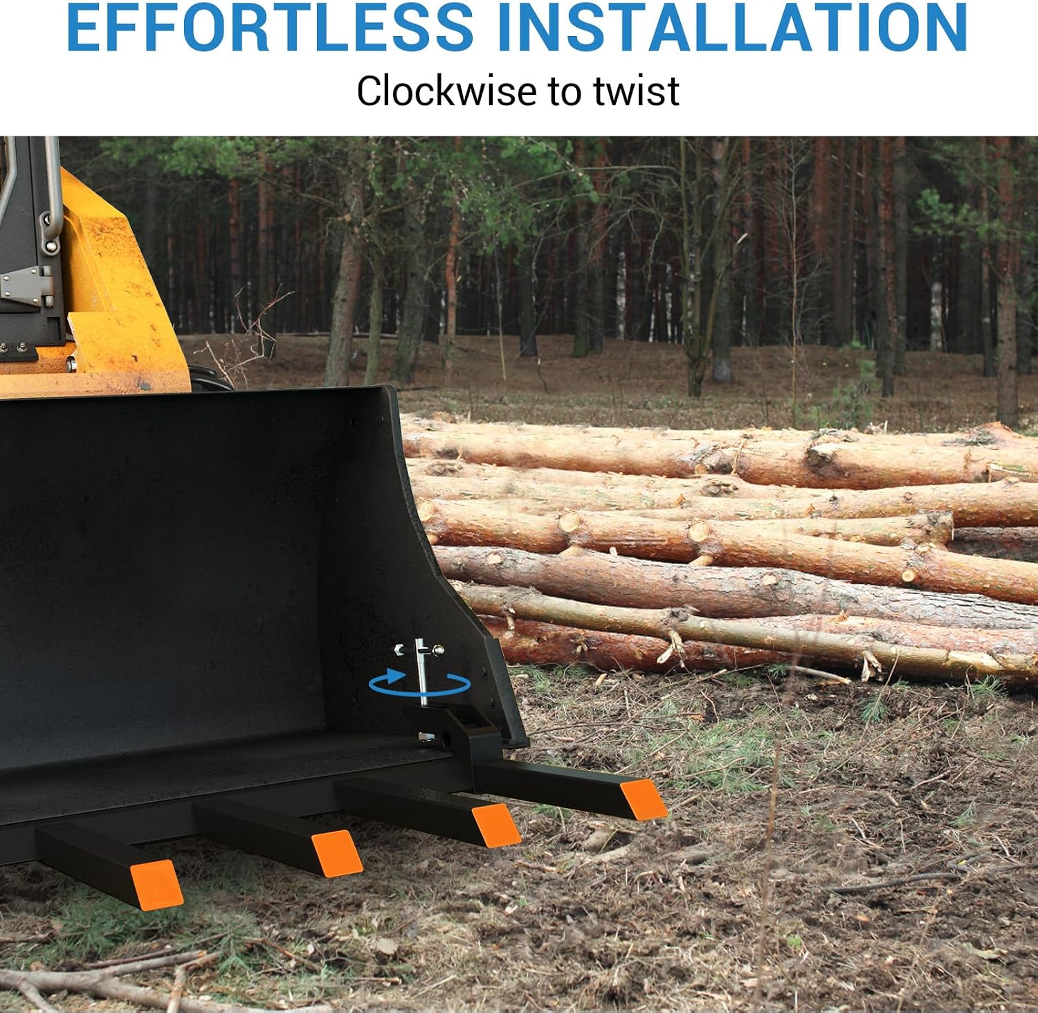 Garvee Clamp On Debris Forks to 68' Bucket, 5400lbs Capacity Heavy Duty Clamp On Pallet Forks Bucket Forks Attachments Fit for Loader Bucket Skidsteer Tractor