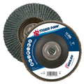 Weiler 51153 5' Tiger Paw Abrasive Flap Disc, Conical (Ty29), Phenolic Backing, 36Z, 5/8'-11 UNC Nut (Pack of 10)
