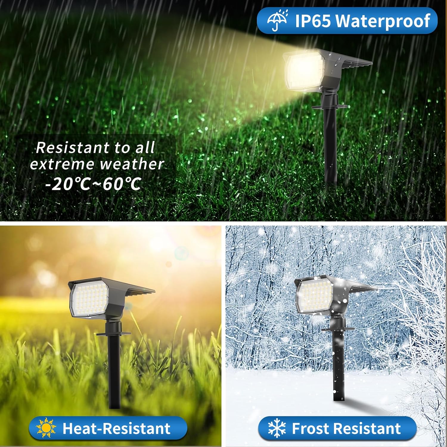 WENATY 46 LED Solar Spot Lights Outdoor Waterproof + 102 LED Solar Spotlights