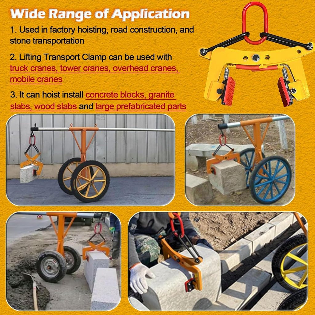 Granite Slab Lifting Clamps for Lifting Handling Transporting, Heavy Duty Stone Lifting Clamps Jaw Opening Up To 30cm/11.8inch, Adjustable Lifting Pliers Vertical Steel Plate Clamp(Opening size 6-18