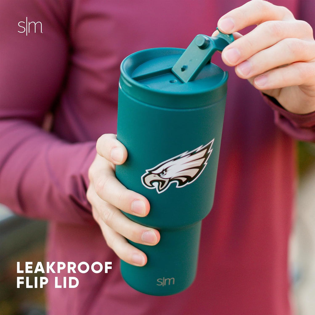 Simple Modern Officially Licensed NFL 30oz Tumbler with Flip Lid and Straws | Football Insulated Stainless Steel Cup | Gifts for Men Women | Trek Collection