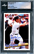 Cal Ripken Jr. Autographed 1996 Bazooka Card #15 Baltimore Orioles Leaf SKU #243518 - MLB Autographed Baseball Cards