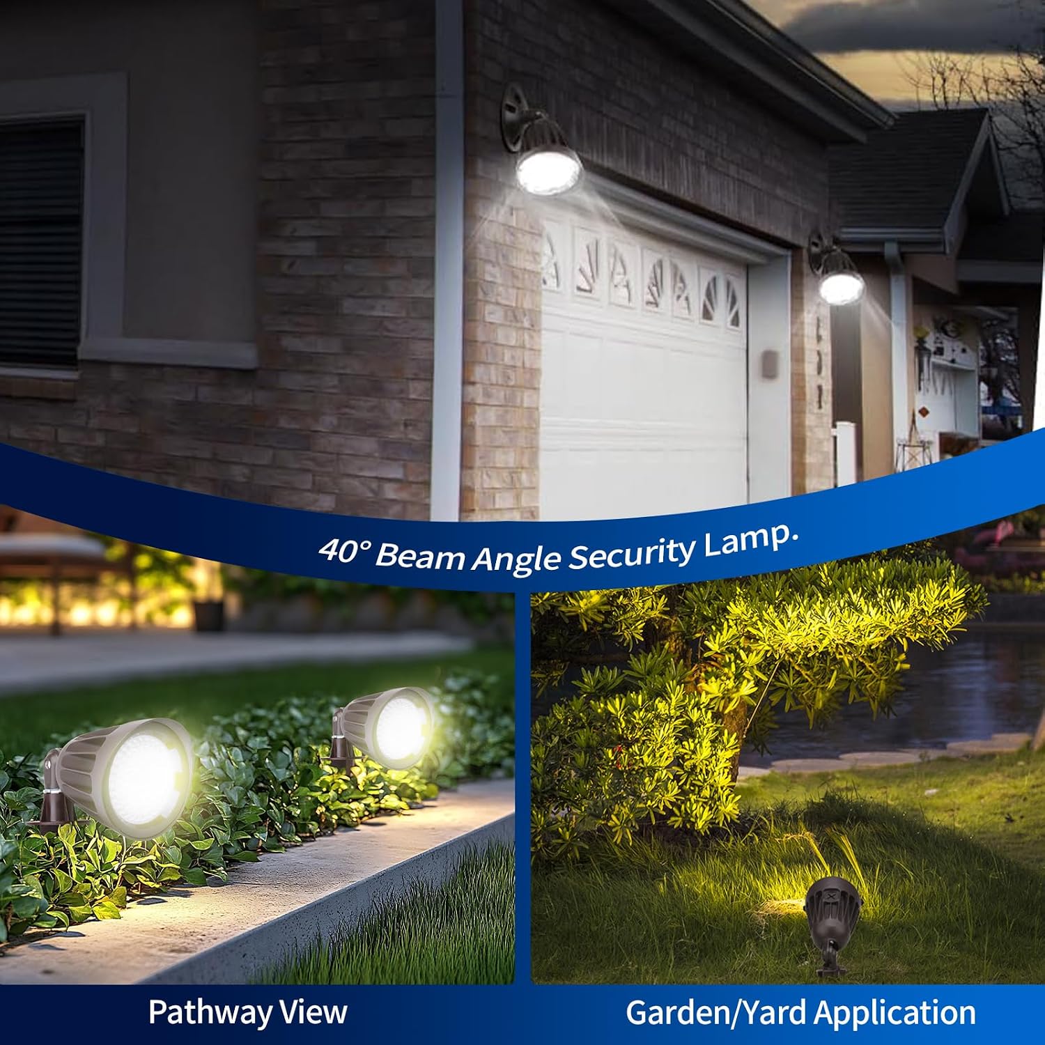 25W LED Bullet Flood Light,3375 Lumens 3CCT Switch & Knuckle Mount 120-277V Dimmable Commercial Outdoor IP65 LED Landscape, 40° Beam Angle, 25W/20W/13W Changeable with photocell UL&cUL Listed, 4 Pack