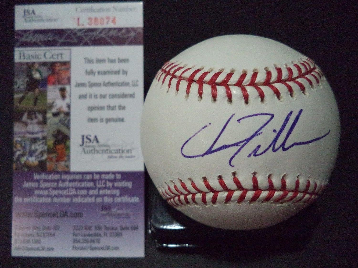 Chris Tillman Baltimore Orioles Signed Autograph Romlb Baseball Jsa Coa #l38074 - Autographed Baseballs