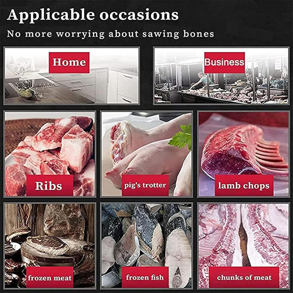Portable Butcher Saw/with BladesBone Saw Machine Electric Reciprocating Saw for Commercial and Household - Cordless, for Cutting Meat, Pork, Ribs, Wood (2Battery)