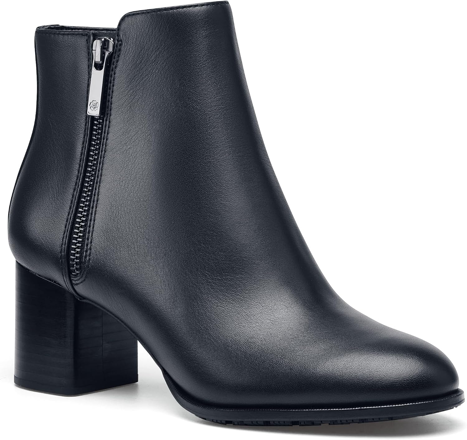 LILA Women's Slip-Resistant Work Zip Booties – Comfortable, Stylish & Non-Slip Mid-Height Ankle Work Boots with Water-Resistant Upper - Ideal for Women in Healthcare, Hospitality & More - Monica
