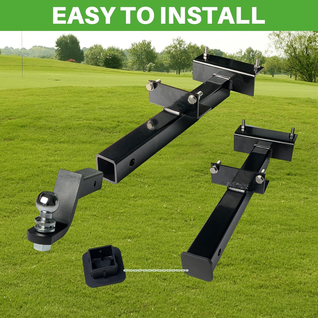 Upgraded Golf Cart Trailer Hitch Kit with 2' Receiver, Heavy Duty Rear Tow Hitch with Trailer Ball, Compatible with Evolution D2 Classic Carrier & Forester Plus, EV Golf Cart Accessories
