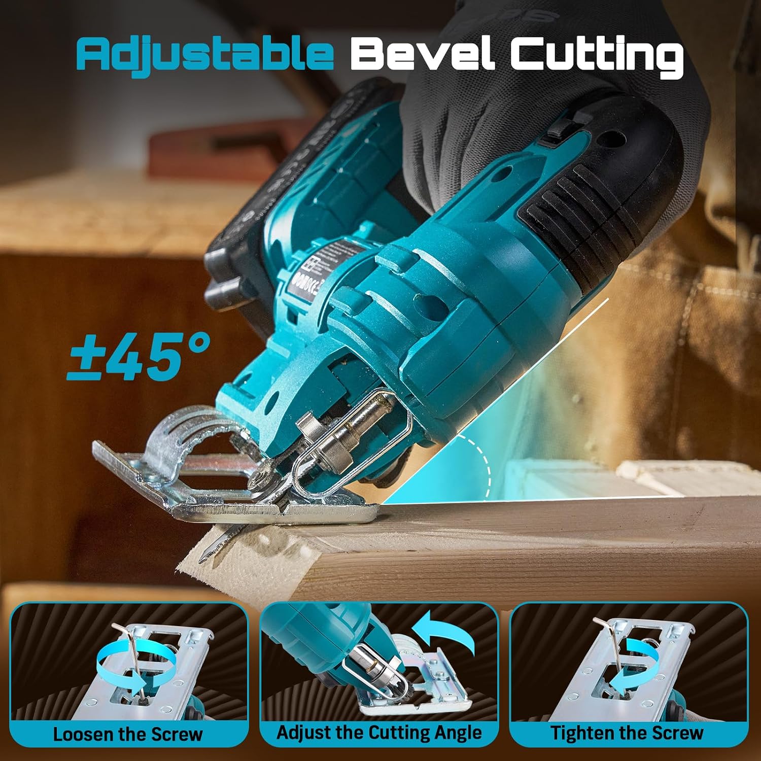 SEESII Bundle Deal Reciprocating Saw Cordless + Cordless Jig Saw for Wood