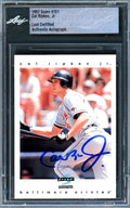 Cal Ripken Jr. Autographed 1997 Score Card #151 Baltimore Orioles Leaf SKU #243521 - MLB Autographed Baseball Cards