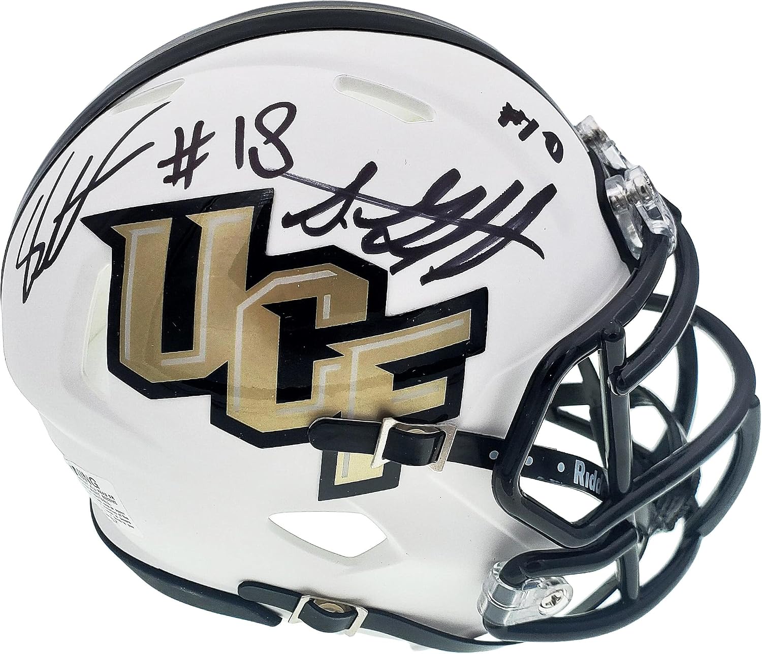 Shaquem & Shaquill Griffin Autographed UCF en Knights White Speed Mini Helmet MCS Holo Stock #134377 - Autographed College Mini Helmets