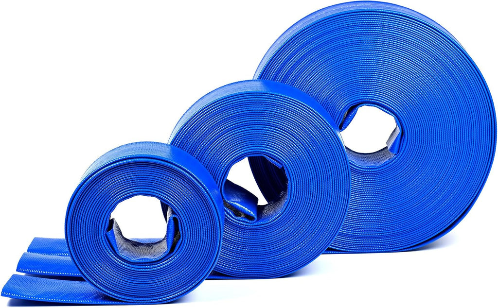 Discharge Hose 8 Inch x 25 ft, Lay-Flat, Backwash, Pool, Irrigation, Agriculture and Industrial, No Clamps - PonaFlex