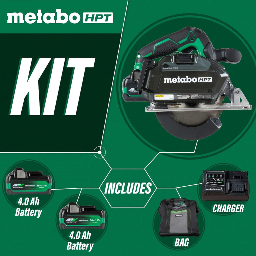 Metabo HPT 18V MultiVolt™ Cordless Circular Saw Kit | 5-3/8-Inch Metal Cutting Saw | Lifetime Tool Warranty | CD1805DB