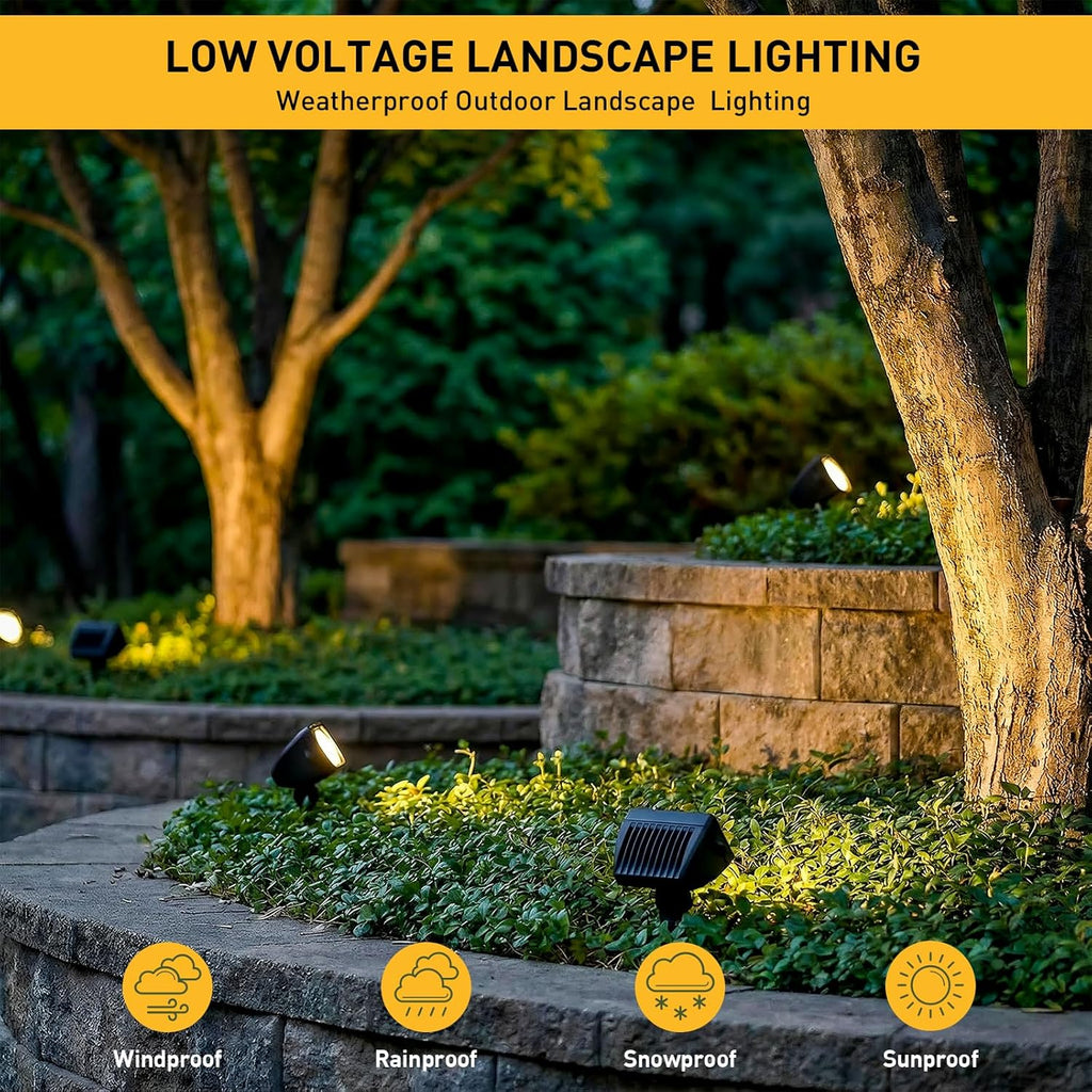 GOLDEN STAR LED Low Voltage Landscape Lighting LED Wall Wash Lights 18 Watt Weatherproof Floodlight Outdoor Landscape Lighting 600 Lumen Garden Lights 8401-4675-G06