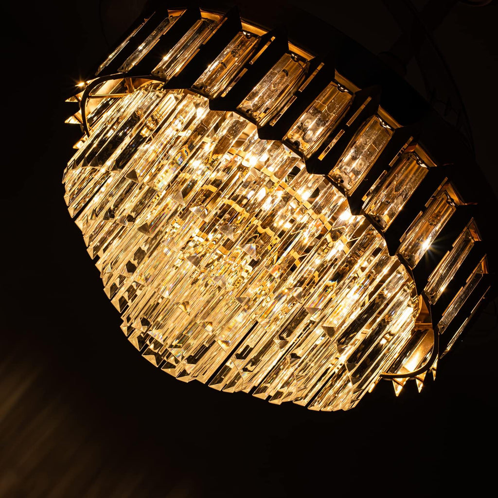 42 Inch Chandelier Ceiling Fan Modern Crystal Ceiling Fan with Lights Remote Control 6 Speed 3 Color Dimmable Silent Luxury Fandelier with Retractable Blades for Living Room Bedroom Decoration Gold