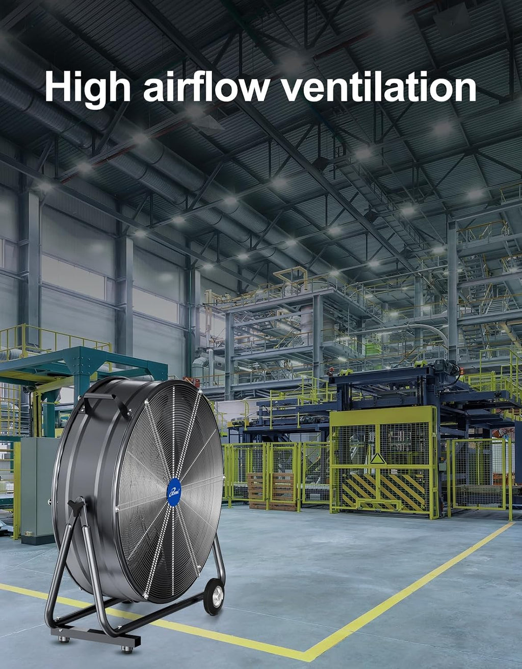 iLIVING 30 Inches High Velocity Drum Fan Industrial, Commercial, Air Circulator for Garage, Shop, Patio, Barn, Greenhouse, Speed Control 8300CFM, UL Listed,Black
