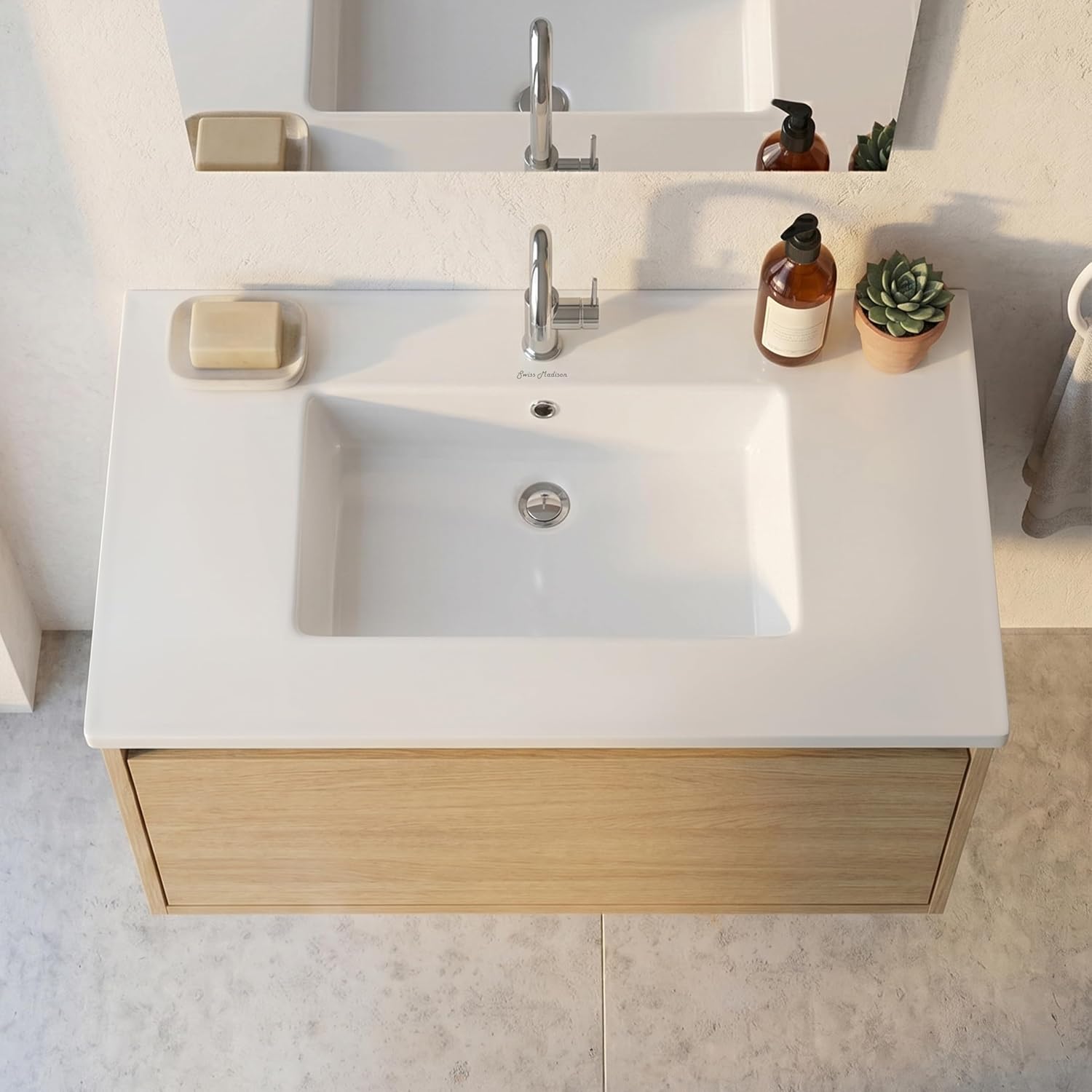 Swiss Madison Well Made Forever SM-VT328 Voltaire Vanity Top Sink, Glossy White