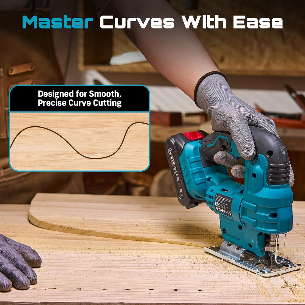 SEESII Bundle Deal Reciprocating Saw Cordless + Cordless Jig Saw for Wood