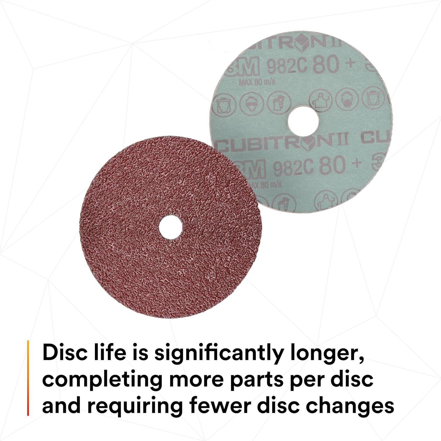 Cubitron II Fibre Disc 982C, Pack of 100, 4-1/2 in x 7/8 in, Center Hole, 80+ Grit Precision-Shaped Grain Abrasive Discs, for Heavy Grinding, Deburring, Beveling, Finishing, and Weld Removal