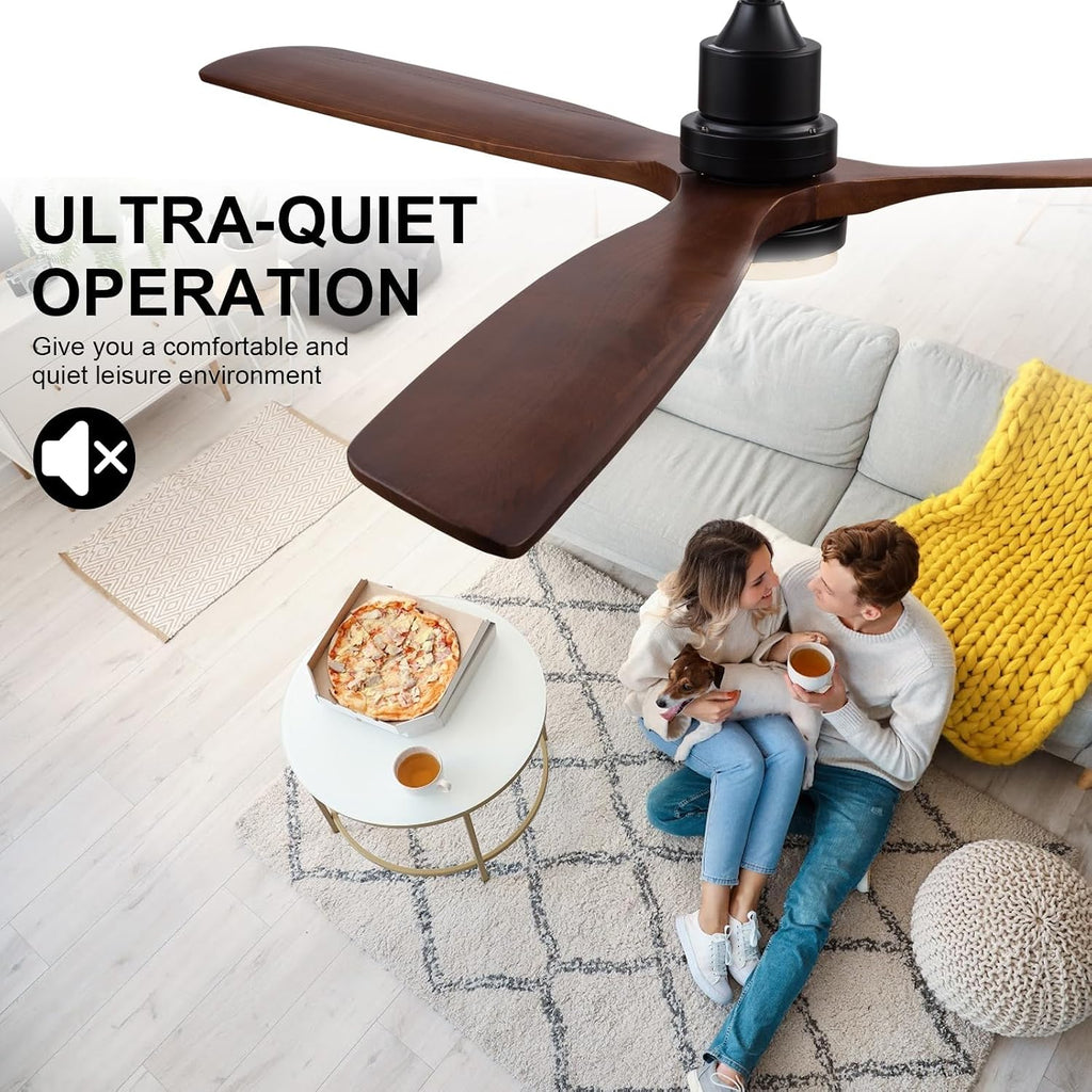 Ceiling Fans with Lights and Remote 72 inch 3 Blades Farmhouse Large Ceiling Fan, Black Ceiling Fan lights for Living Room Basement Sunroom Porch Patio, 6-Speed Remote Control