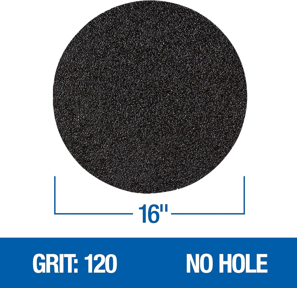 Mercer Industries 463120-16' Silicon Carbide Floor Sanding PSA Discs, Grit 120 (20 pack)