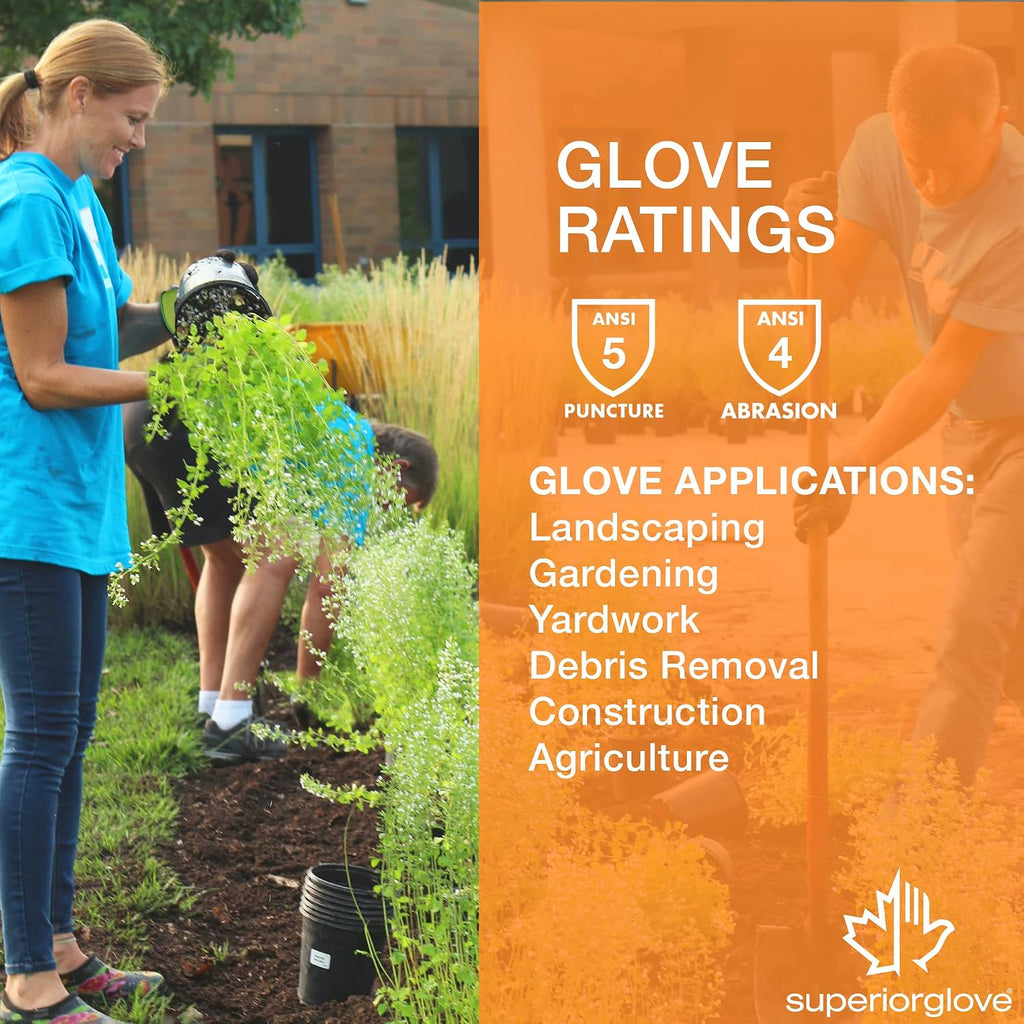 Superior Heavy Duty Gardening Gloves for Yard Work – Form Fitting Landscaping Glove Puncture Resistant with Composite Knit Breathable Backs - Mens Womens Unisex Design - Size X-Small (1 Pack)