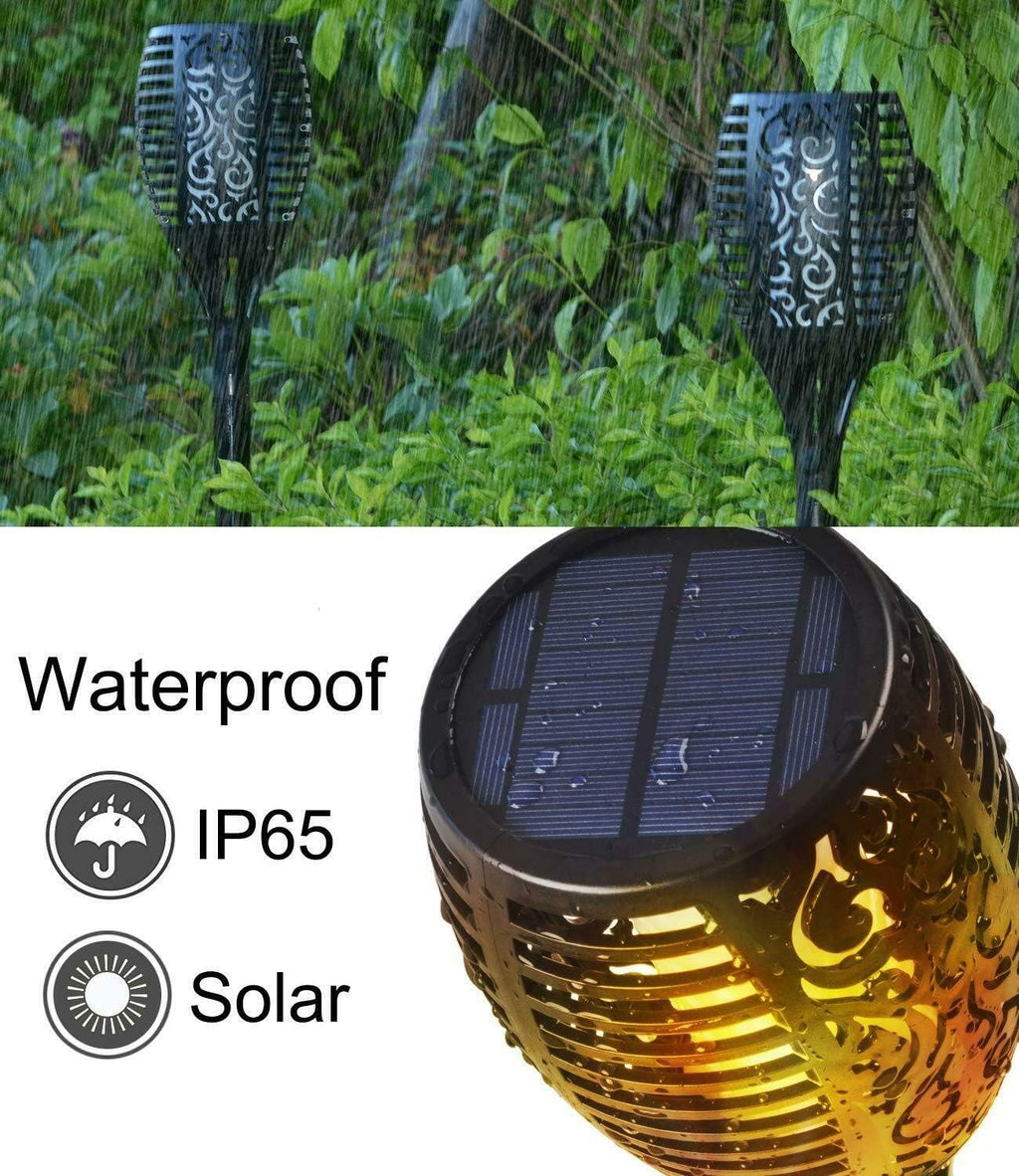 Solar Torch Light Waterproof Flickering Flames Torches Lights Outdoor Solar Spotlights Landscape Decoration Lighting Dusk to Dawn Auto On/Off Security Torch Light for Patio Driveway US Stock (10 Pack)