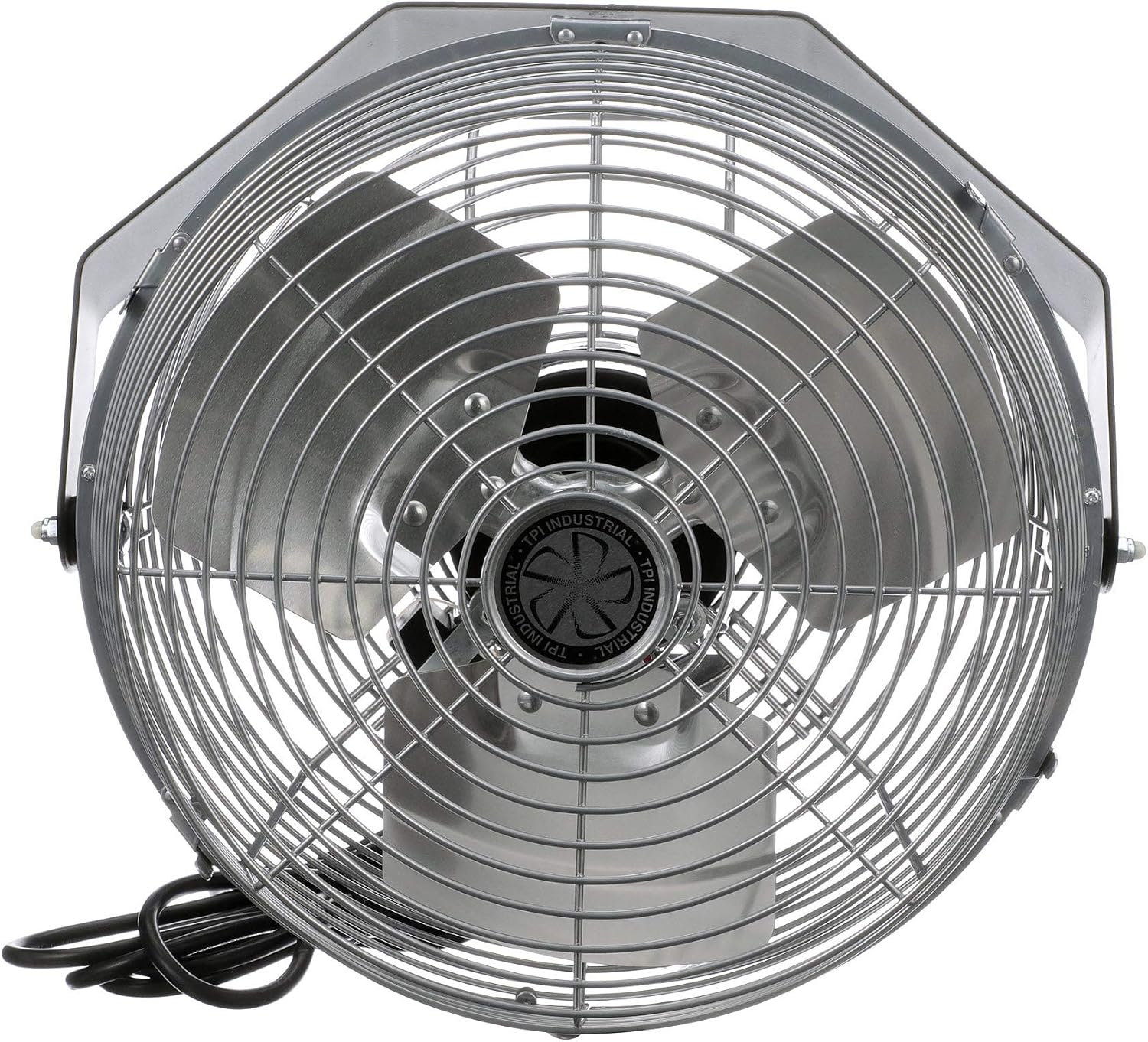 TPI U-12-TE Wall Mount Heavy Duty Ceiling Barn Fan for Garage, Shop, Workstation, Patio, 12' High-Velocity Commercial Indoor/Outdoor Fan, 1/12 Hp