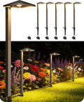 EDISHINE Low Voltage Landscape Lighting, Landscape Path Lights with Pyramid Exterior, Aluminum, 3000K & 50000Hrs, Outdoor Pathway Lights Wired for Garden, Yard, Driveway, 6 Pack