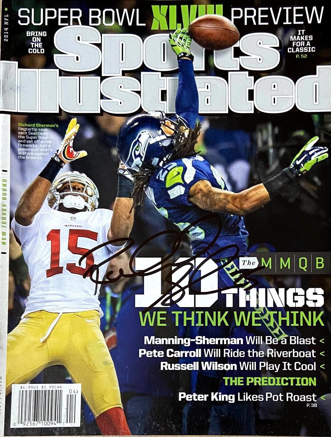 RICHARD SHERMAN Seattle Seahawks Autographed Sports Illustrated magazine 1/27/14