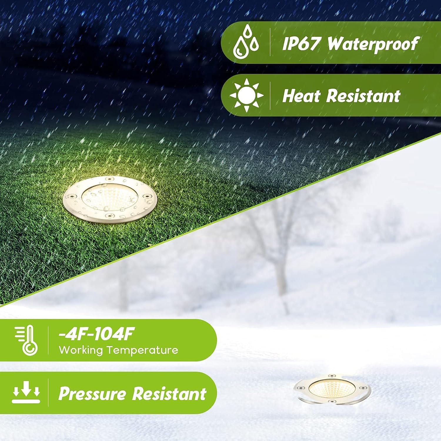 Warm White RGBW Color Low Voltage Landscape Lights 10W Color LED Landscape Lighting IP67 Waterproof Outdoor Well Landscape Spotlights 12V-24V for Pathway Garden Deck Driveway (12Pack)