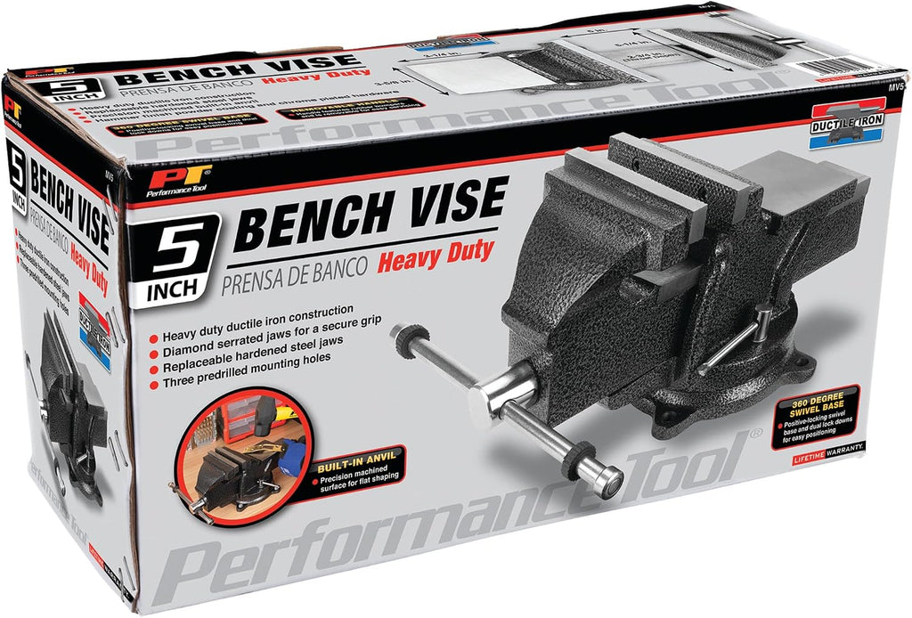 Performance Tool MV5 Hammer Tough 5-Inch Machinist Vise