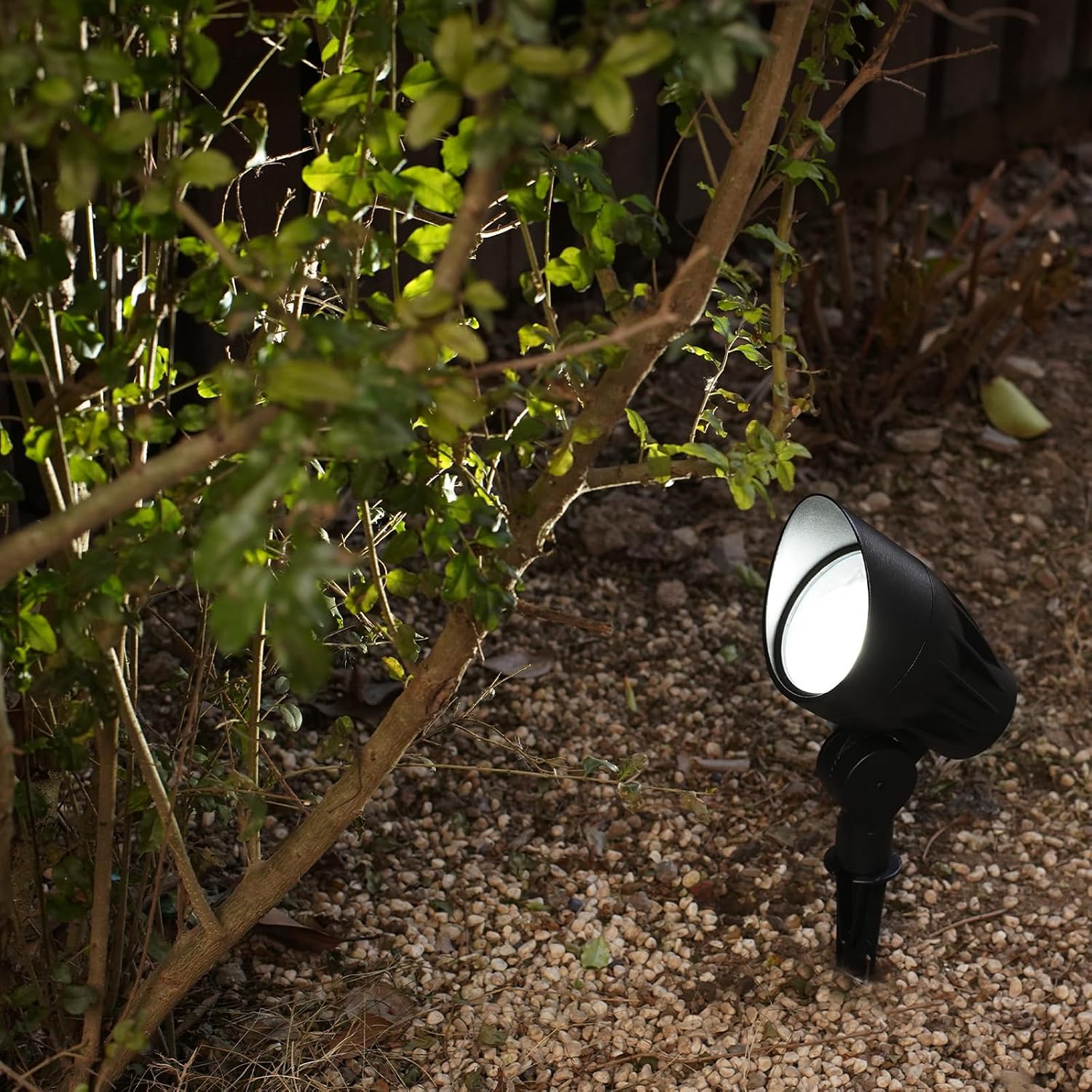 GOODSMANN Low Voltage Spotlights 12V AC Black Landscape Lighting Kit 8PK 5W LED 6500K Spot Lights Outdoor Hardwired Replaceable LED 400 Lumen Floodlights with Connectors and Metal Stakes