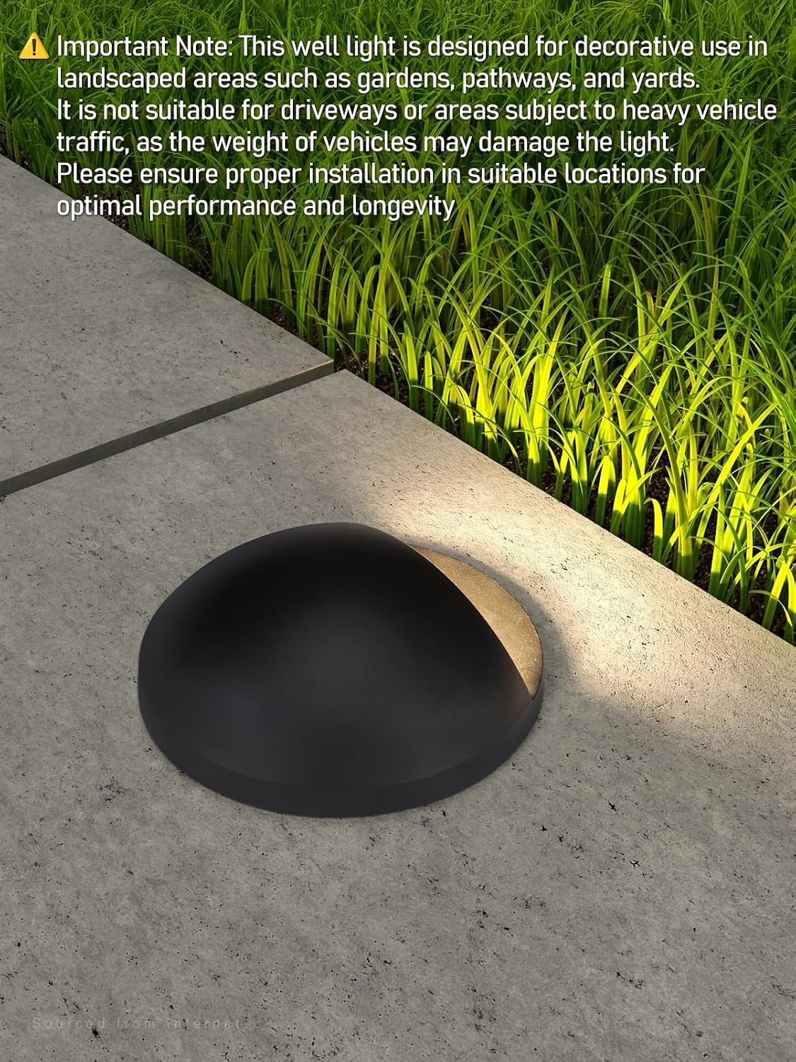 LEONLITE 5W Well Lights Landscape LED, Low Voltage Inground Light Outdoor, Round Top, 1800K/2700K/3000K/4000K/5000K Adjustable, Aluminum, ETL Listed, IP67 Waterproof, 12VAC/DC, CRI90, Black, Pack of 6