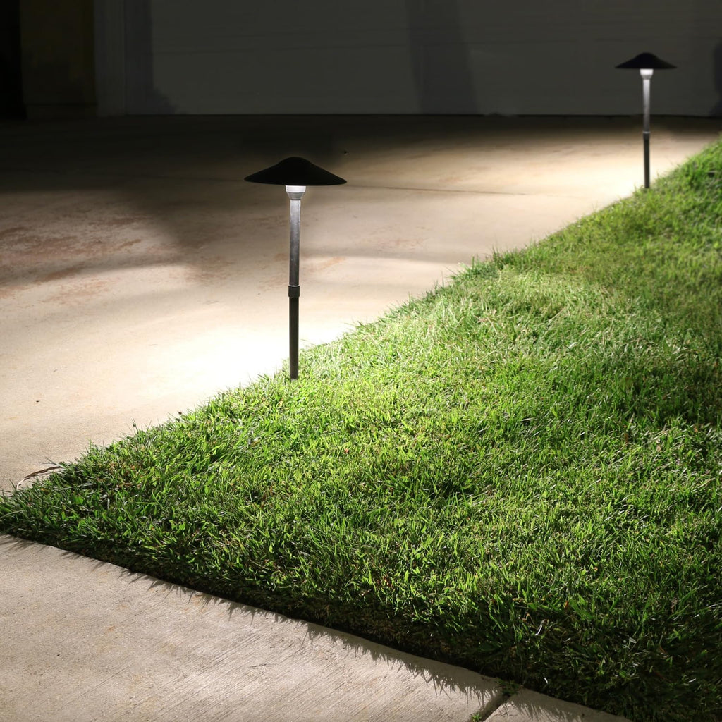 Lumina Lighting® 3W Landscape Lighting 12V Landscape Lights Low Voltage Landscape Path Lights Warm White Waterproof Outdoor Replaceable G4 LED Bulb for Garden Pathway Lawn Yard (Black, 8-Pack)