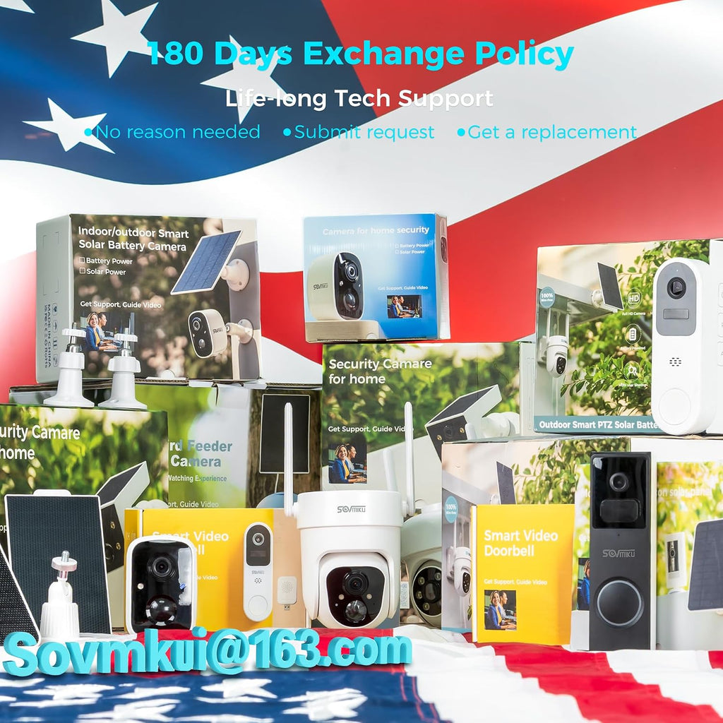 Sovmiku 3CQ4 192GB 2K AI Solar Security Camera Wireless Outdoor,Battery Powered Cam, Color Night Vision,Two Way Audio, Motion Detection, Easy to Setup,Audible Flashlight Siren 180 Days Exchange Policy