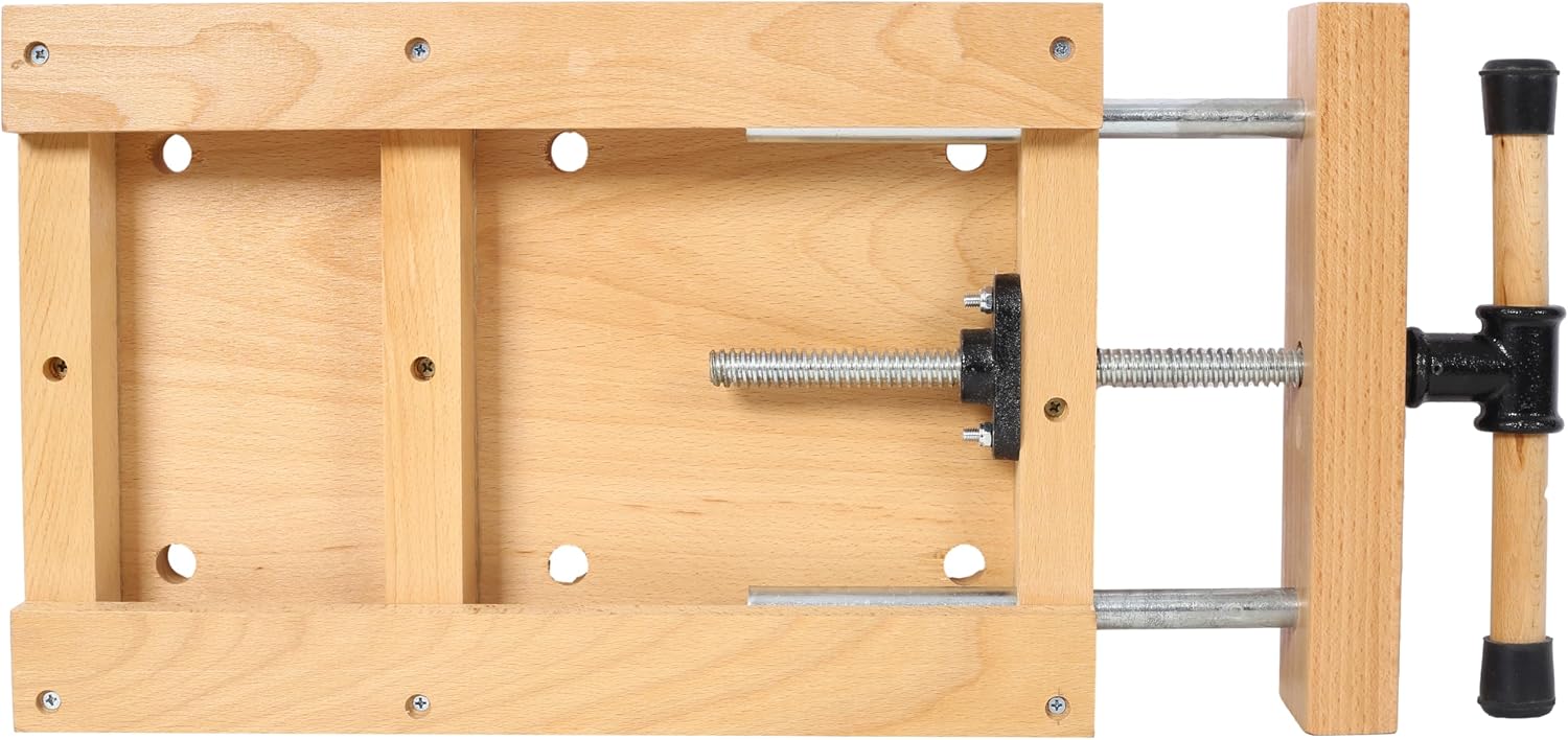 Portable Woodworking Bench Vise with 2 G-Type Fixing Clips, 4 Limit Blocks & Quick-Release Handle - Work Bench for Wood Processing