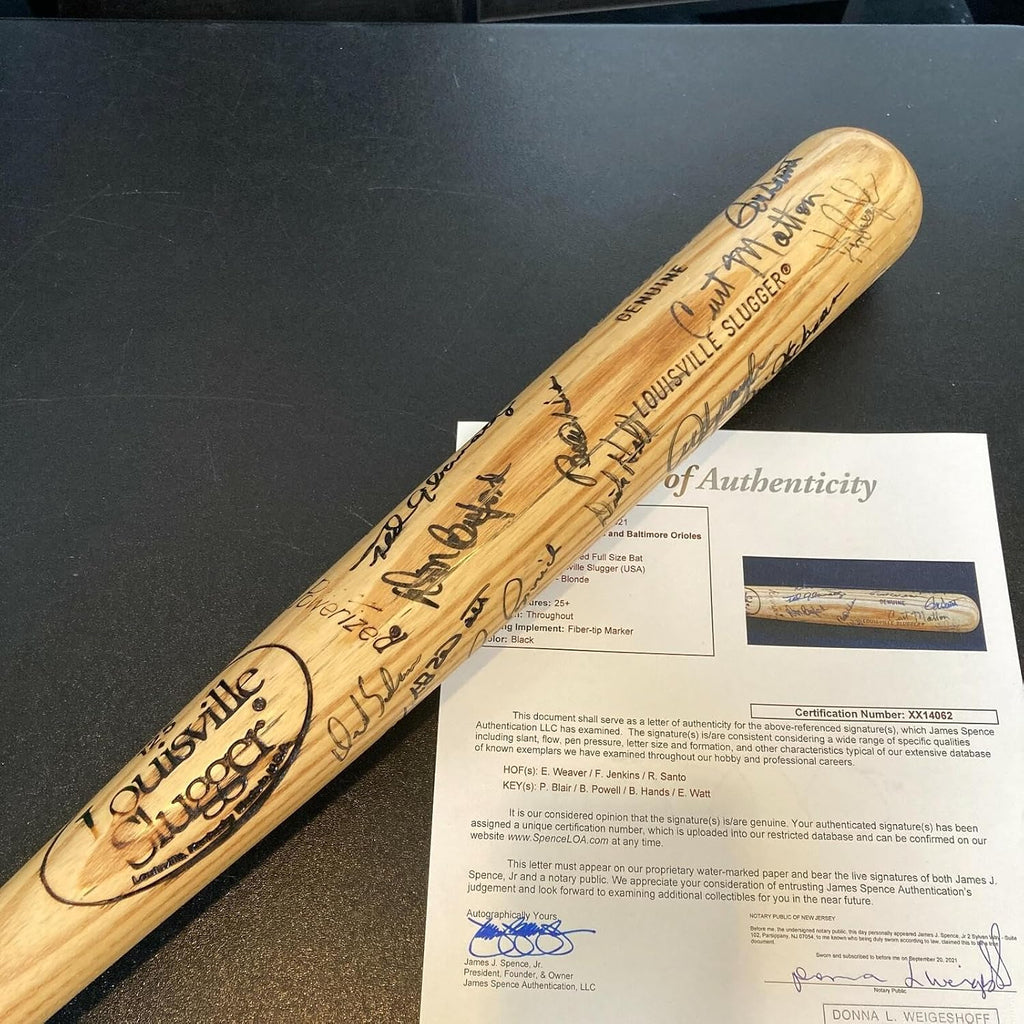 Rare 1969 Chicago Cubs & Baltimore Orioles Team Signed Baseball Bat With JSA COA - Autographed MLB Bats