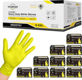 TitanFlex Heavy Duty Industrial Nitrile Gloves with Raised Diamond Texture, 6-mil, Latex Free (Dark Green/Yellow)
